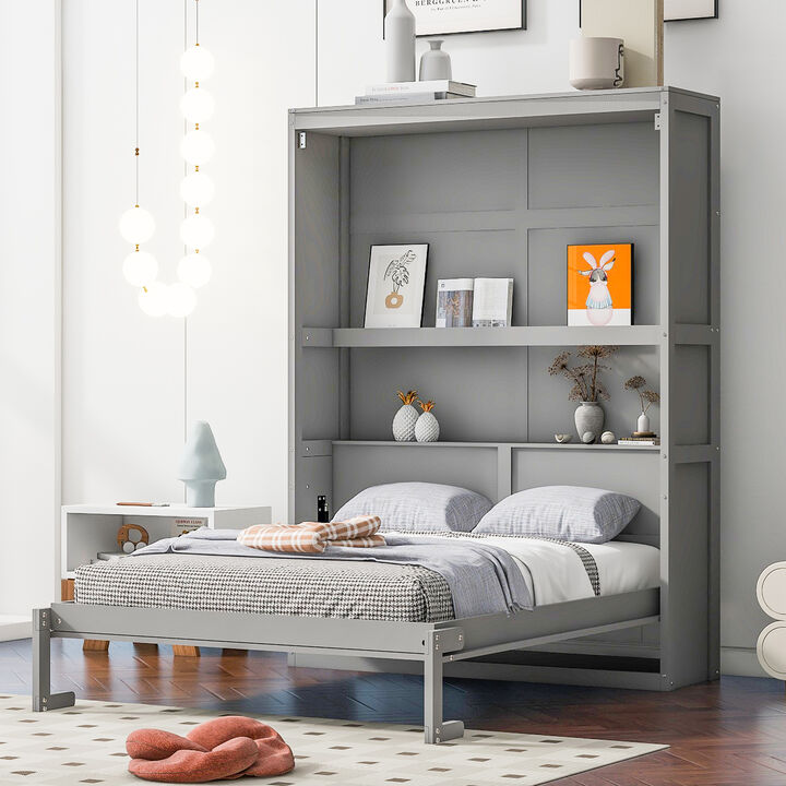 Merax Cabinet Murphy Bed with Shelves