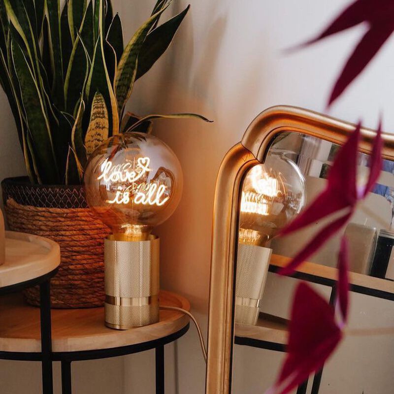 Bulb LOVE IS ALL Amber with Base Table Lamp PORTABLE Pop image number 1