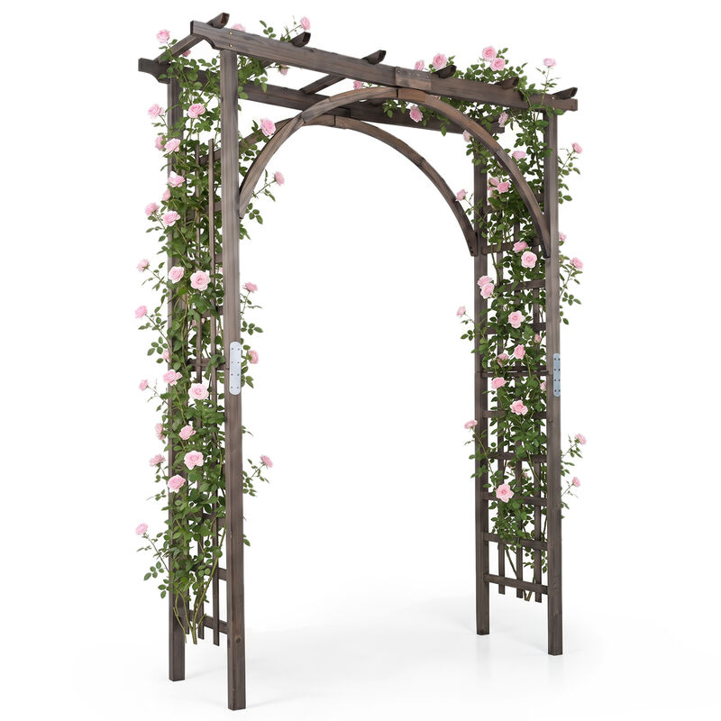 Outdoor Wooden Garden Arch 85 Inch for Wedding Decor and Climbing Plants image number 5