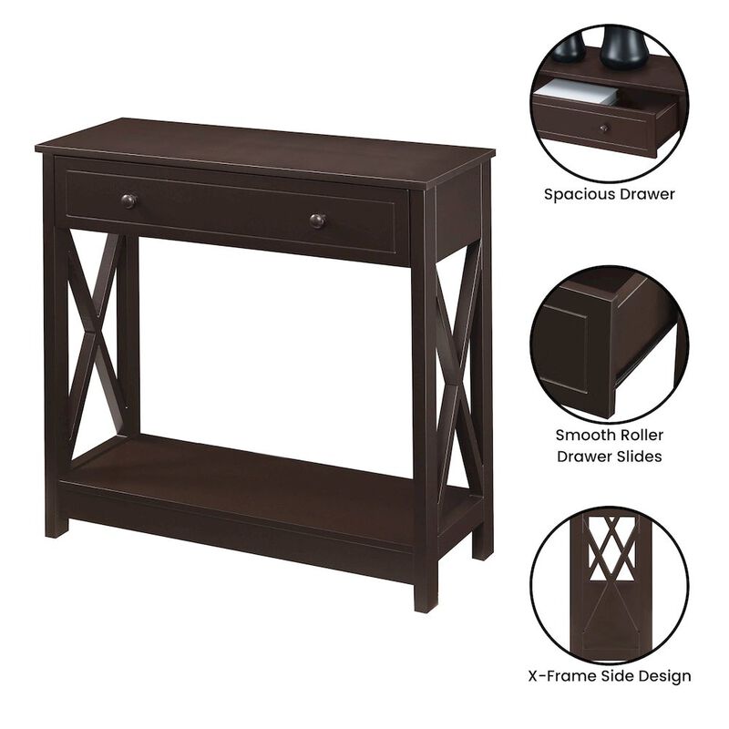 Convenience Concepts Oxford 1 Drawer Entryway Hall Table with Shelf