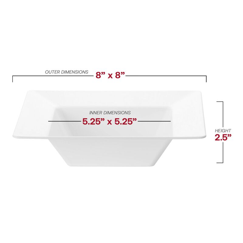 12 oz. White Square Plastic Soup Bowls (120 Bowls) image number 4