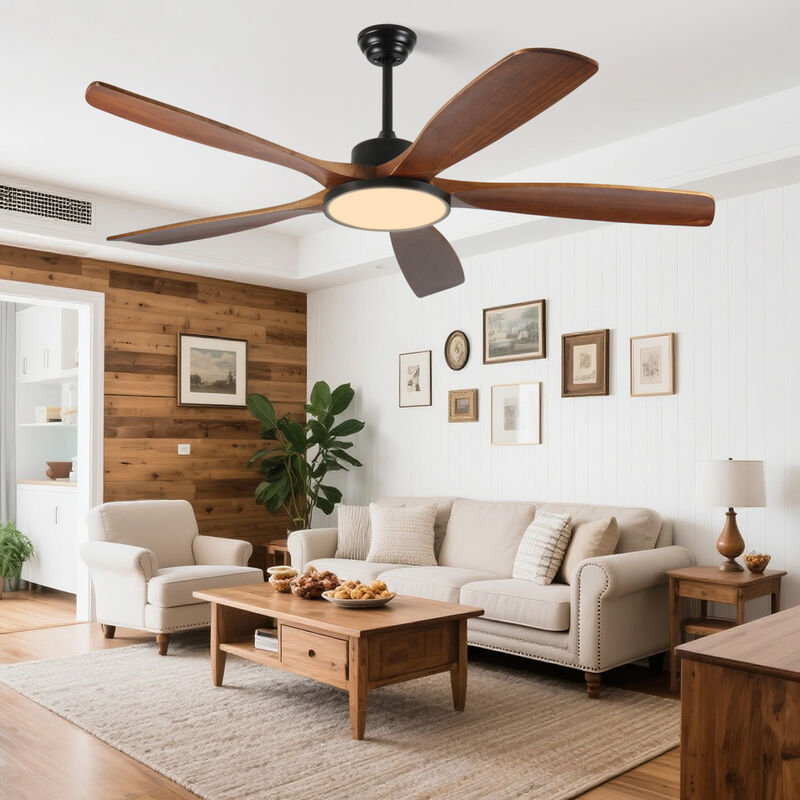 ELEMENT ACE 62-Inch Large Ceiling Fan with Remote Control, Three-Color Dimming Light, 5 Reversible Blades for Garden, Patio, Living Room and Bedroom image number 3