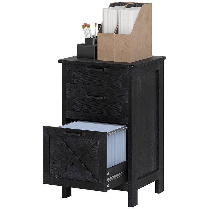 Hivvago Vertical File Cabinet with 3 Drawers for Office Storage