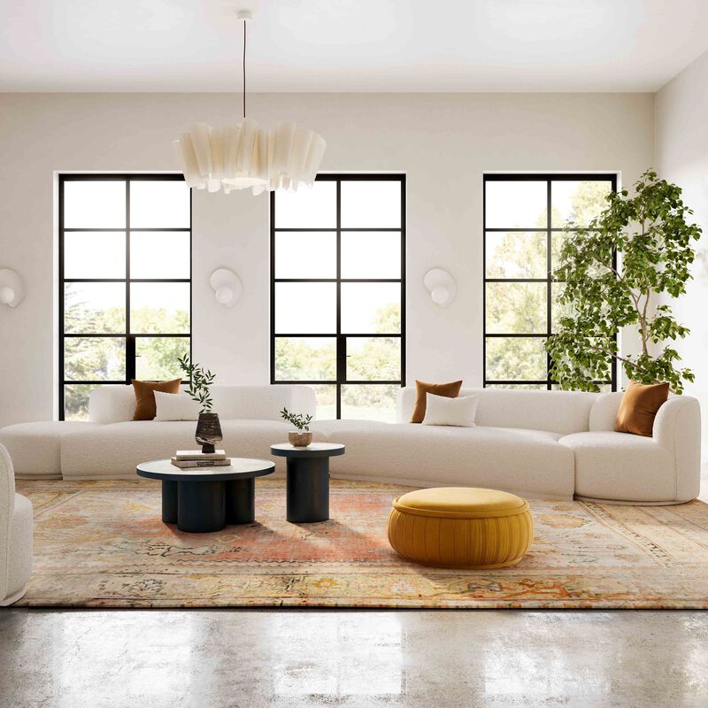Fickle Cream Boucle 5-Piece Modular Chaise Sectional image number 1