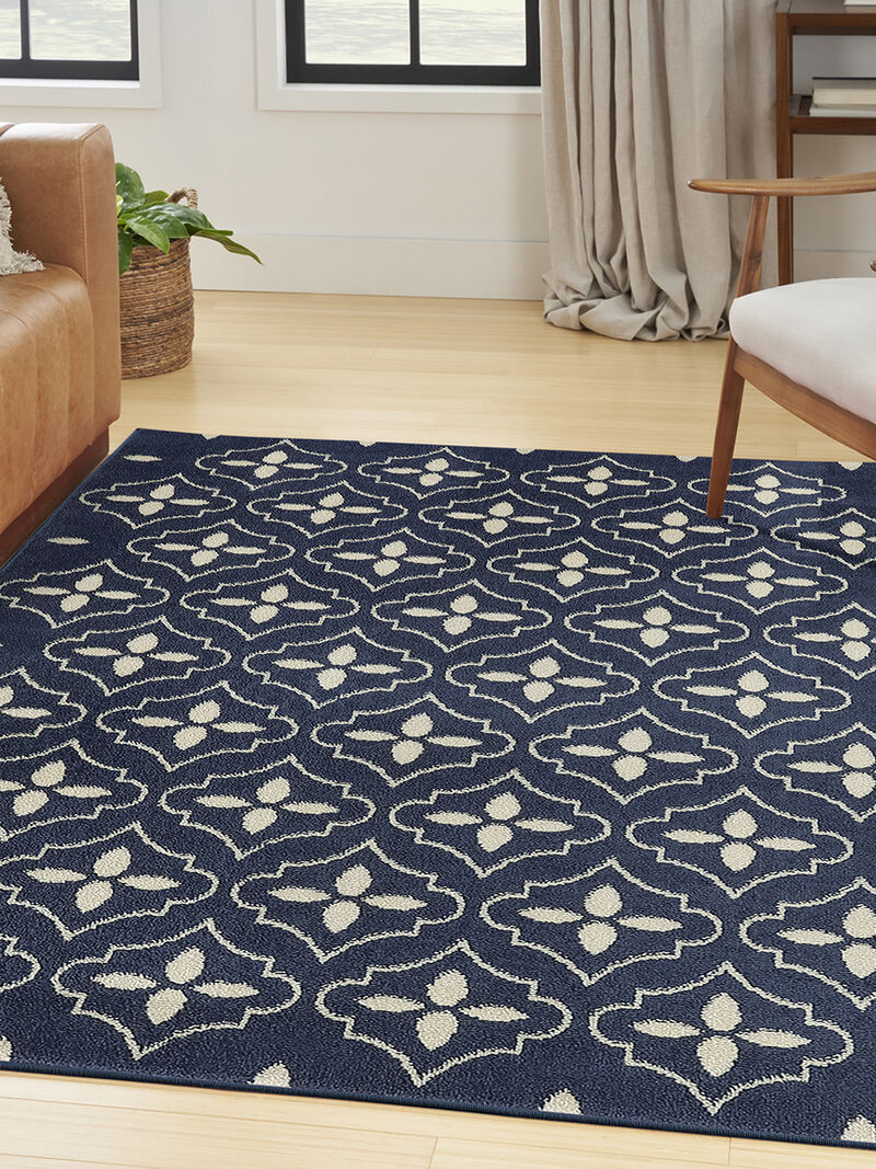 Nourison Essentials NRE04 Navy/Ivory 4' x 6' Rug