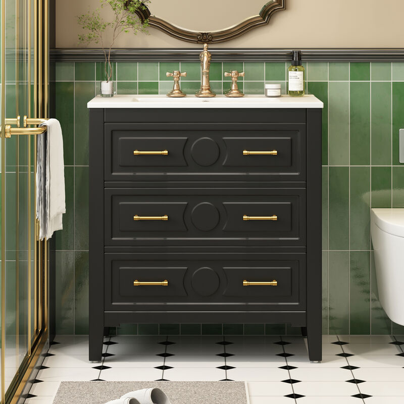 30''  Free Standing Single Vanity Set