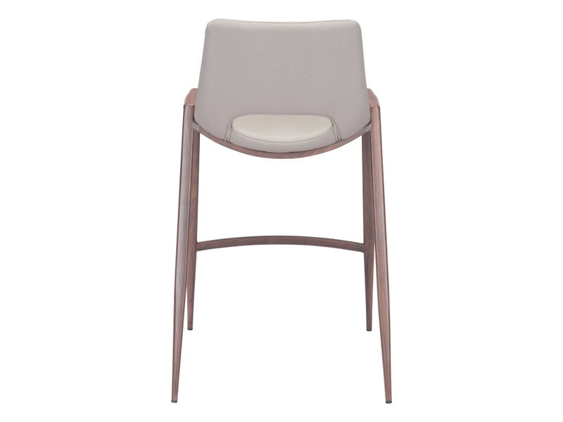 Desi Counter Stool (Set of 2) Beige & Walnut