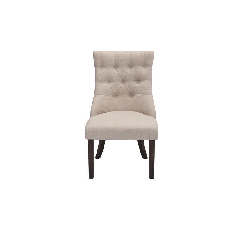 Best Quality Furniture Classic Upholstered Side Chair Tufted In Linen FabricNailhead Trim