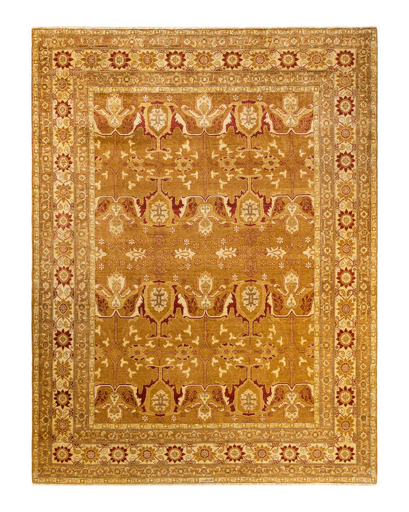 Eclectic, One-of-a-Kind Hand-Knotted Area Rug  - Yellow, 9' 1" x 11' 10"