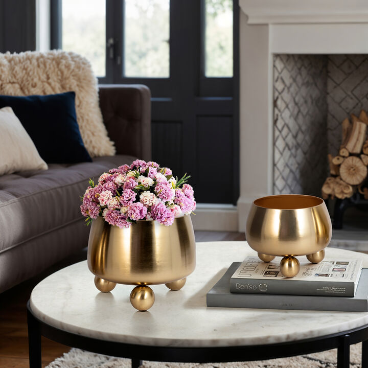 Round Planters with Ball Feet (Set of 2)