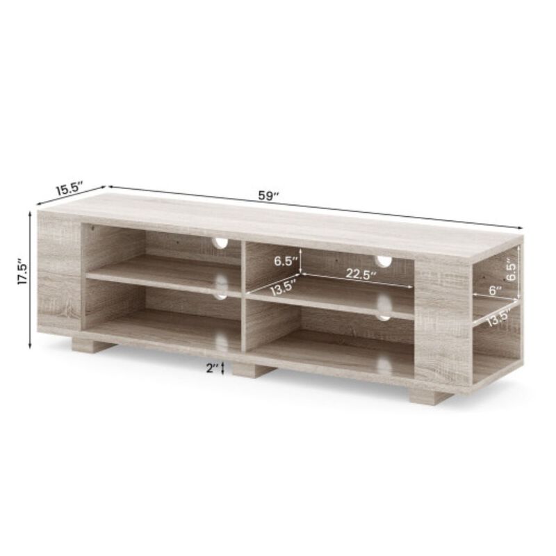 Console Storage Entertainment Media Wood TV Stand
