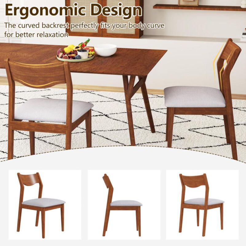 Hivvago Wooden Dining Chair Set of 2 with Rubber Wood Frame and Wide Padded Seat