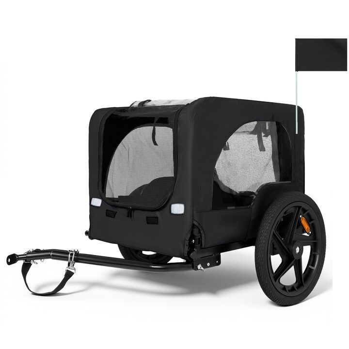 66LB Capacity Heavy-Duty Foldable Pet Bike Trailer with 16" All-Terrain Wheels & Universal Hitch