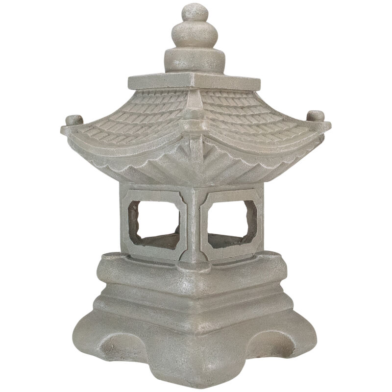 13.5" Dark Gray Pagoda Outdoor Garden Statue image number 0