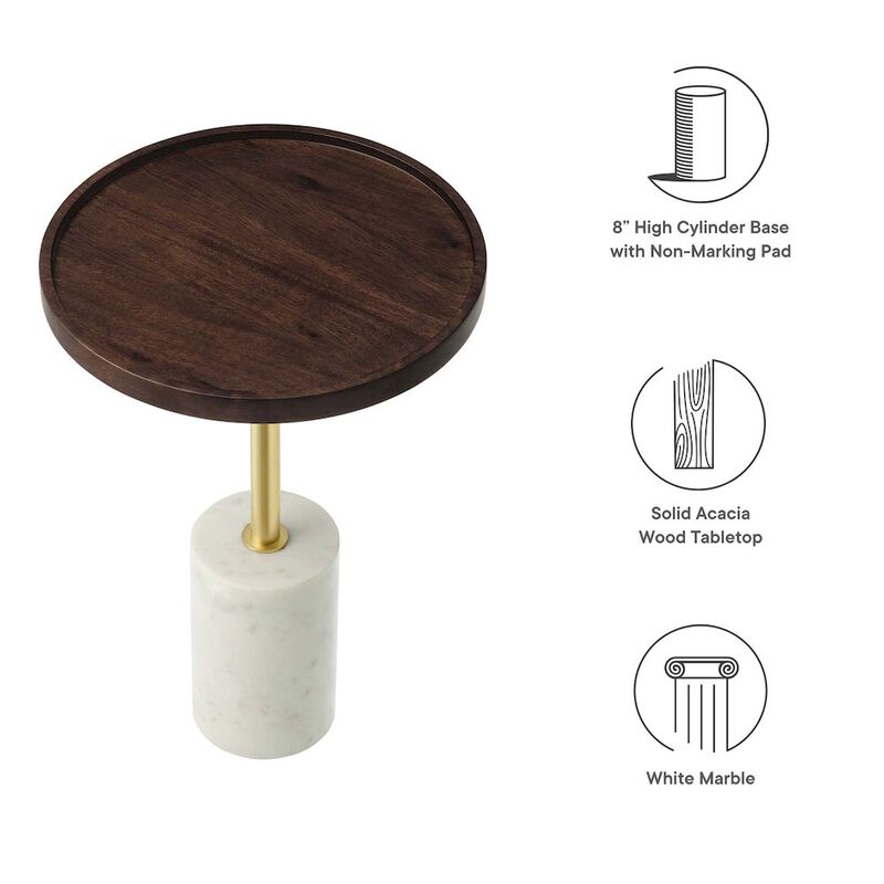 Amina Round Acacia Wood Side Table image number 1