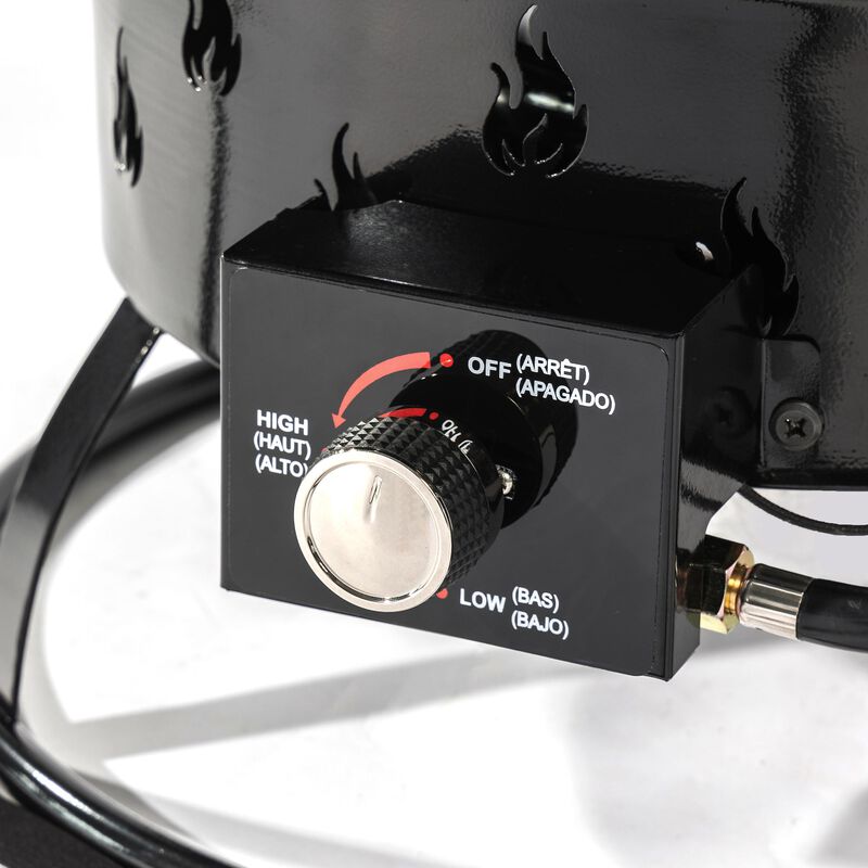 19" Propane Gas Fire Pit, 50000 BTU Round Steel Fire Pit for Outside Patio Deck Garden Backyard