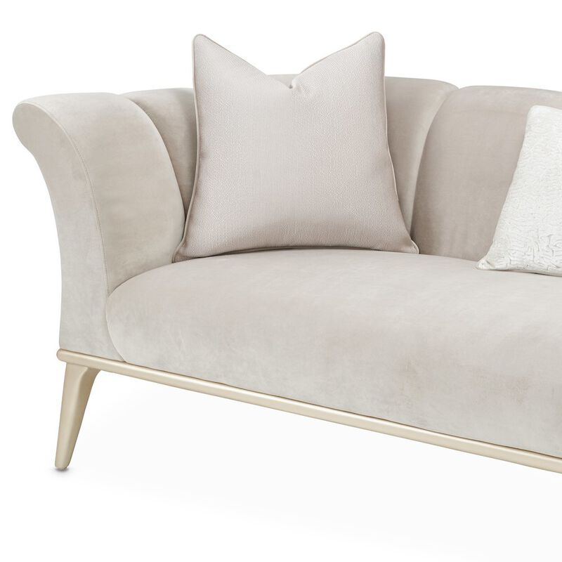 Starlight Canyon Home Beige Velvet Sofa for Living Room &ndash; Elegant 3 Seater 100 Inch Couch image number 9