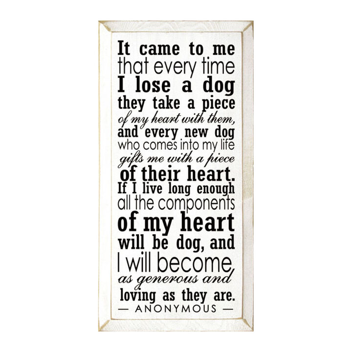 Dog Lover Memorial Wood Sign Every Time I Lose a Dog Rustic Hanging Wall Plaque