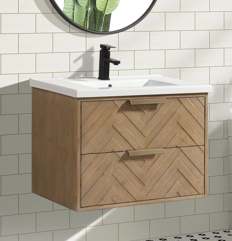 Carlsbad 30" Floating Bathroom Vanity Weathered Fir image number 8
