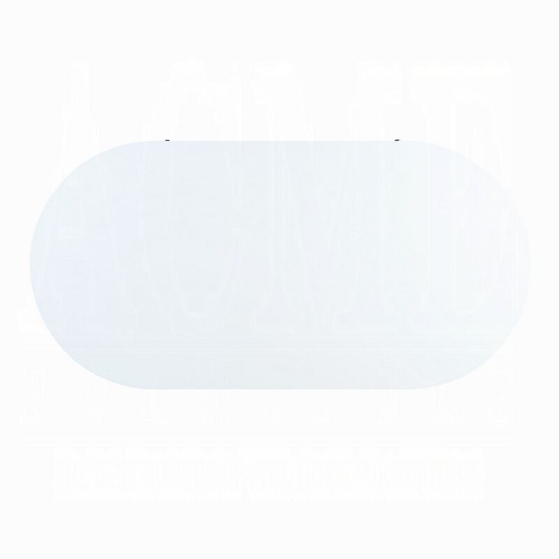 Tyce Oval Coffee Table with Drawer, 47 Inch, Glossy White, Gold Metal