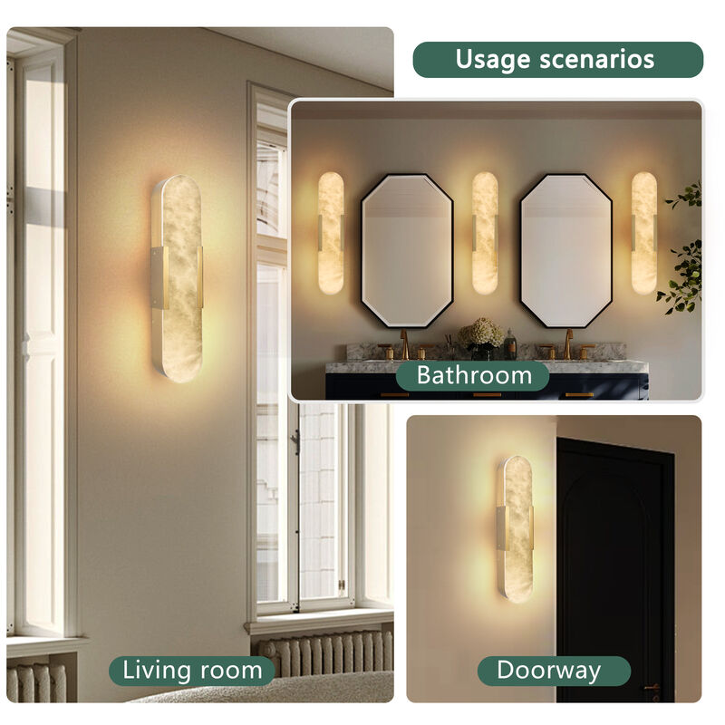 3.5 in. 1-Light LED Wall Sconce with Stone Shade (Set of 2) image number 4