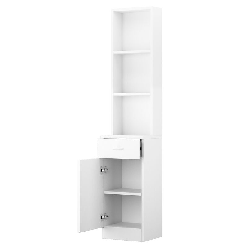 Standing 5 Compartments 1 Drawer 1 Door MDF Barber Cabinet