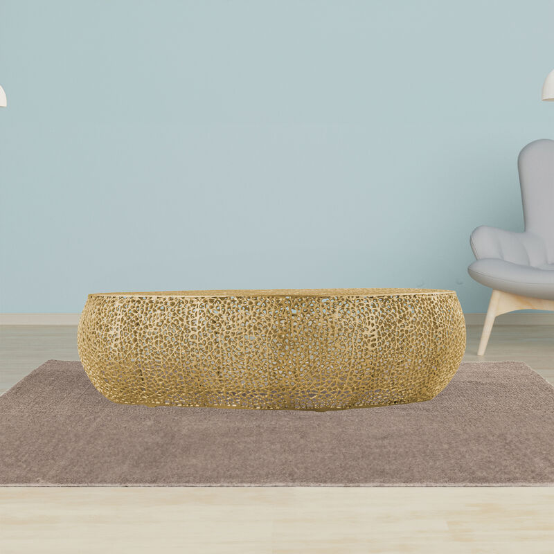 Iveressae Silver Oval Open-Mesh Coffee Table image number 1