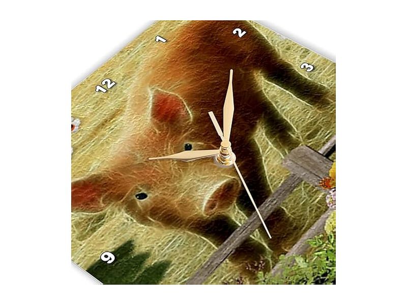 Little Pig Wall Clock 10 Inch Home Decor image number 3