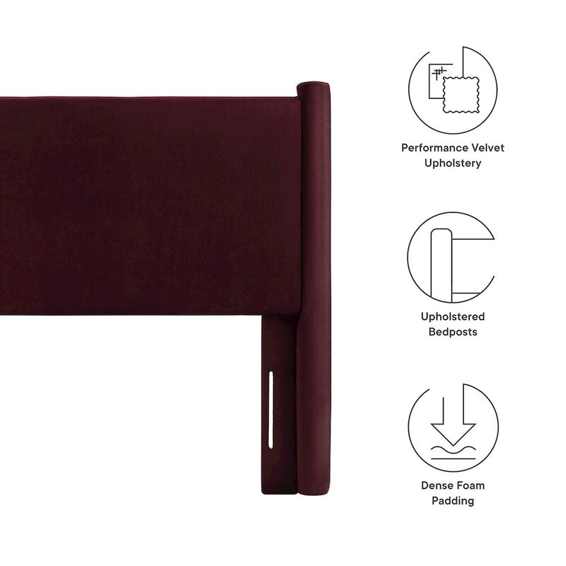 Rael Performance Velvet Twin Headboard image number 2