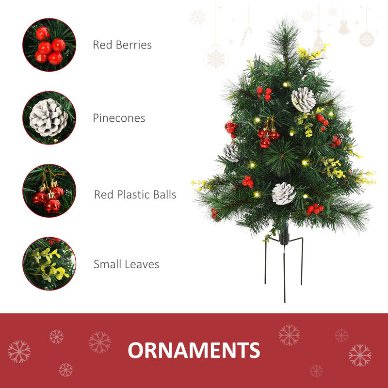 BreeBe Cordless 24in Outdoor Christmas Trees with Pre-Lit LEDs image number 7