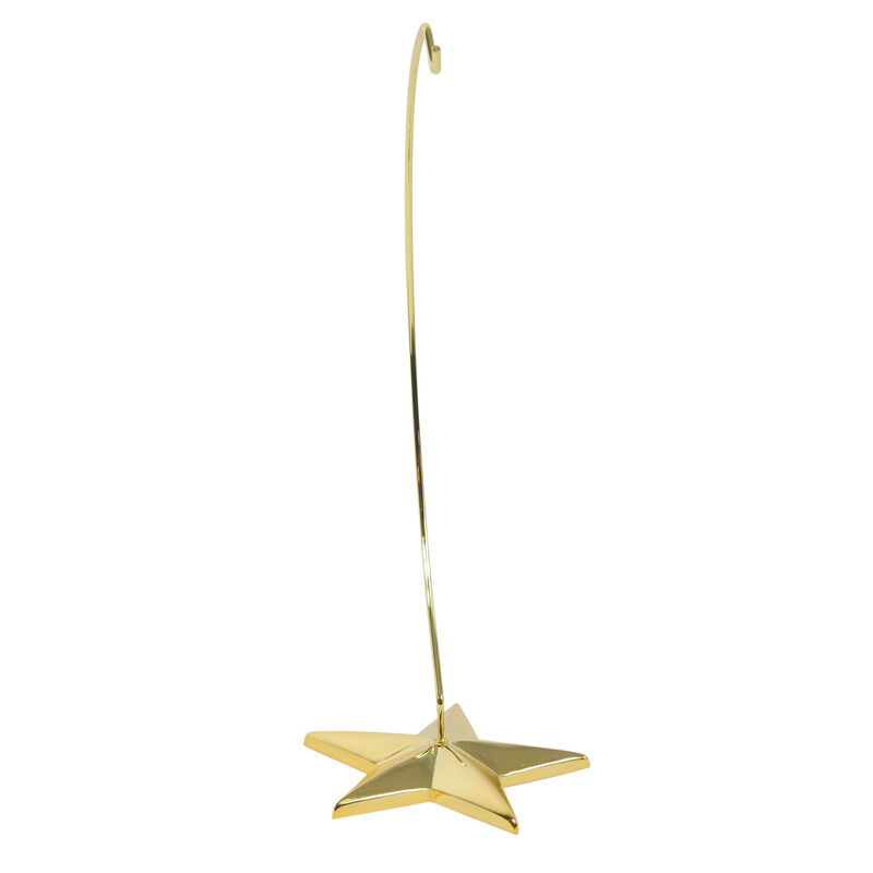 12" Gold-tone 5 Point Star Metal Christmas Ornament Display Stand image number 5