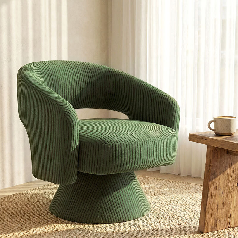 Hivvago Swivel Barrel Accent Chair with Thick Padding image number 7