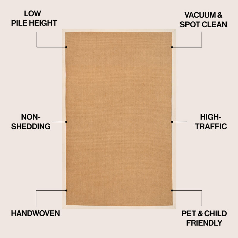 Camden Farmhouse Cottage Border Jute Area Rug image number 2