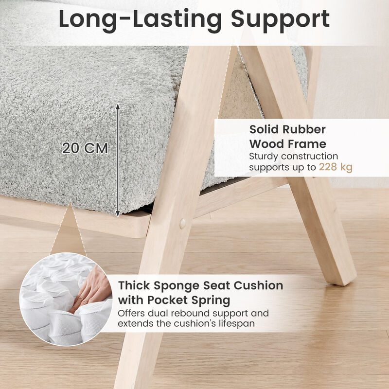 Loveseat Sofa for Small Spaces with Throw Pillows and Rubber Wood Frame image number 3