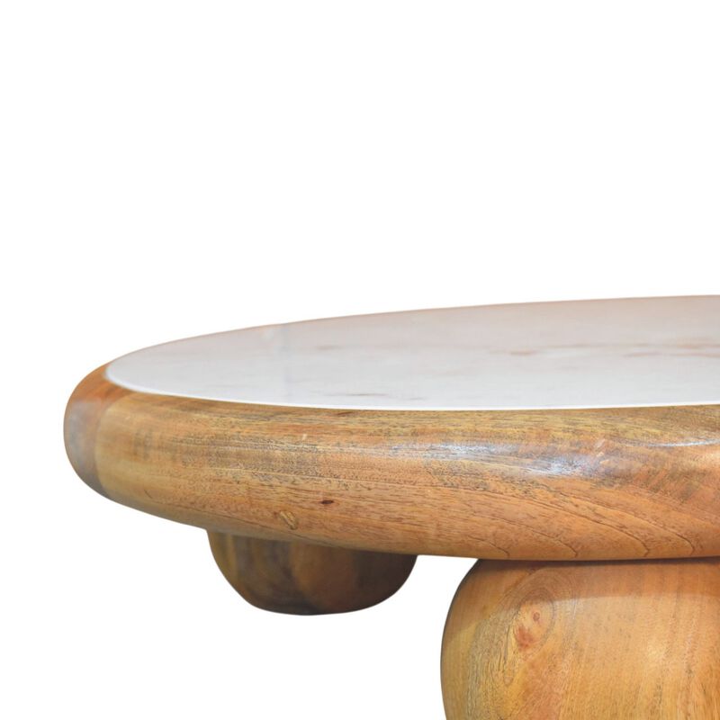 Artisan Furniture Solid Wood Bola Round Coffee Table , Brown image number 4