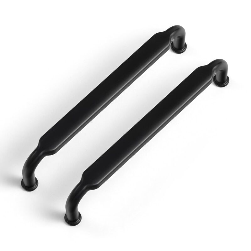 Goo-Ki 6 Pack 5 Inch (128mm) Hole Center Cabinet Pulls Matte Black Zinc Alloy Kitchen Drawer Pulls Drawer Handles 5.4 Inch Lengt