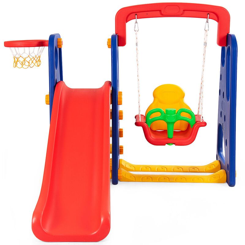 3-in-1 Kids Outdoor Climber and Slide Playset for Young Children
