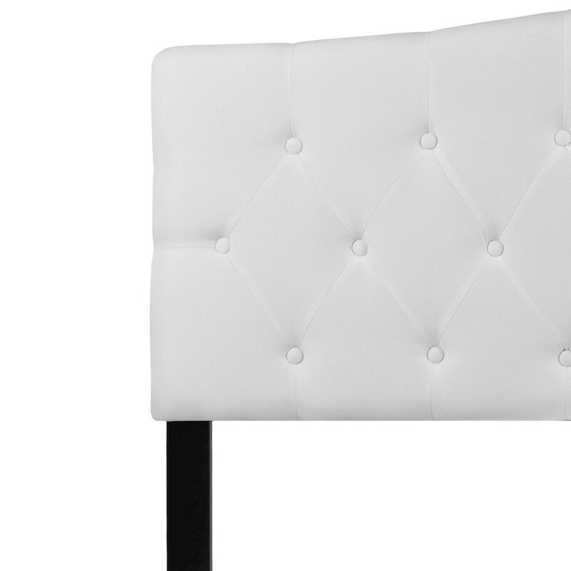 Flash Furniture Tufted Upholstered Queen Size Headboard in White Fabric image number 5
