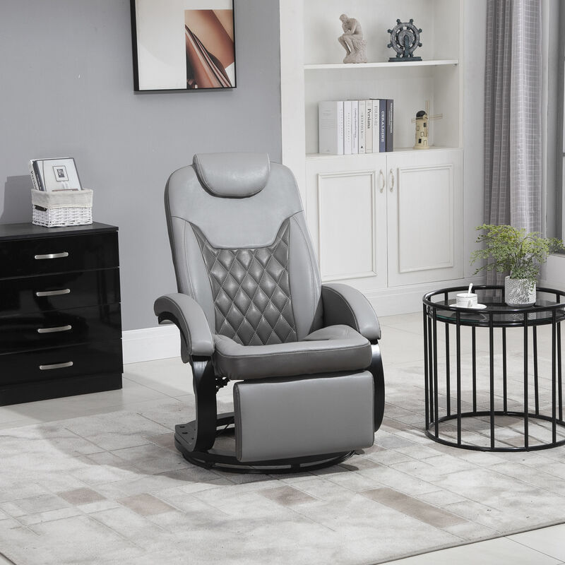 Hivvago Adjustable Swivel Recliner Armchair with Footrest image number 1