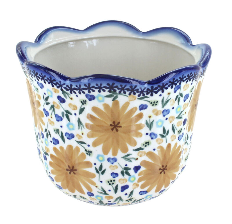 Blue Rose Polish Pottery Summer Garden Planter