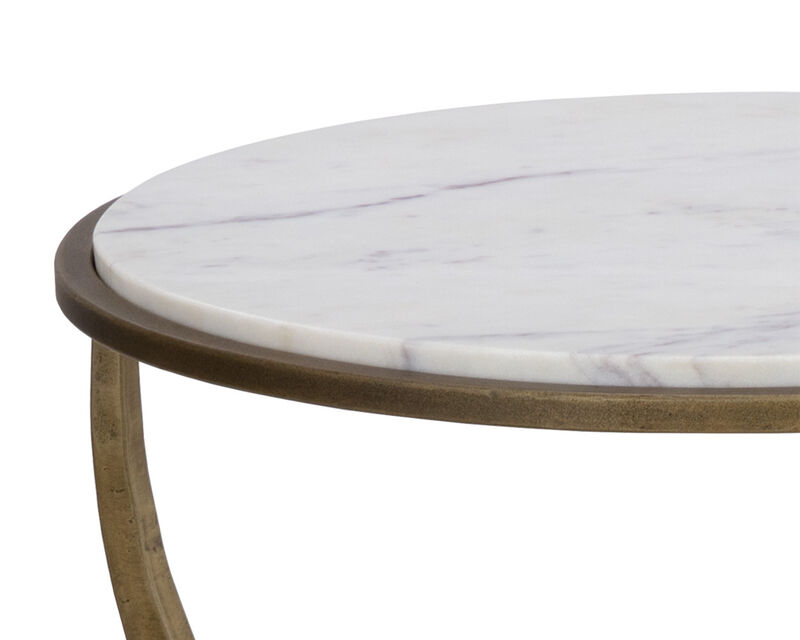 Alicent White Marble End Table