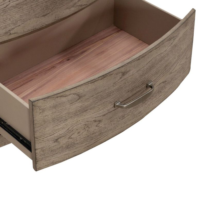 Liberty Furniture Bedroom Nightstand with Charging Station AC, USB-A, USB-C - Burnished Beige Oak image number 8