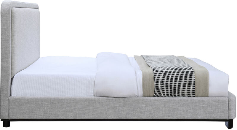 Meridian Furniture Nolita Grey Linen Textured Fabric King Bed