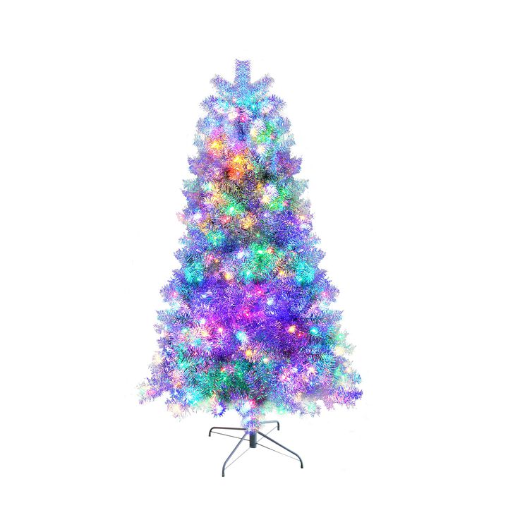 6FT Sliver Pre-Lit Artificial Christmas Tree
