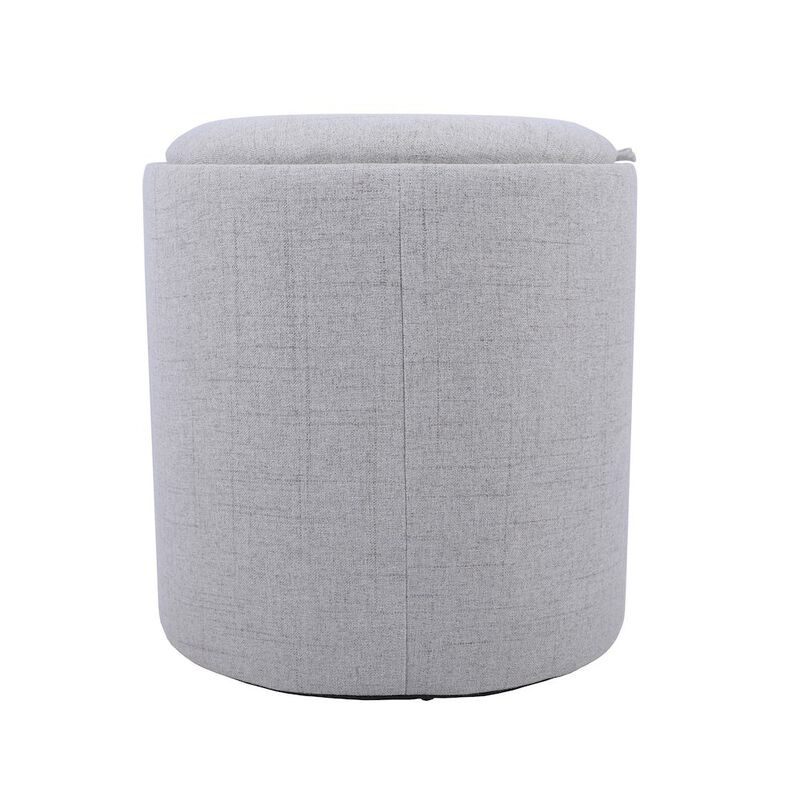 Storage Ottoman with Reversible Wooden Tray Top, Natural