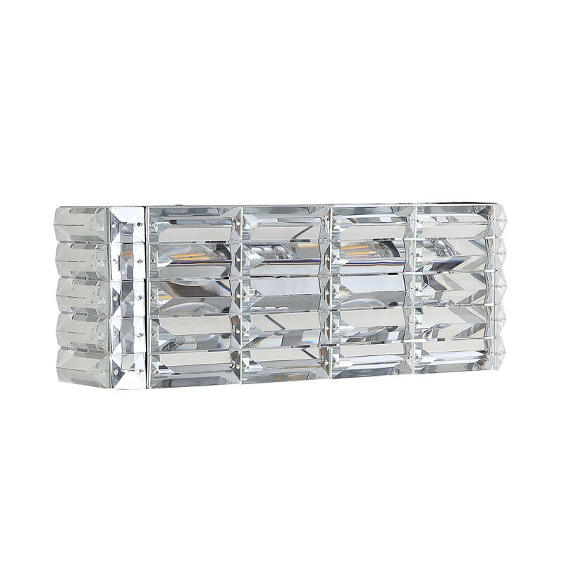 Evelyn Crystal Rectangle Ironcrystal Glam Modern LED Vanity Light