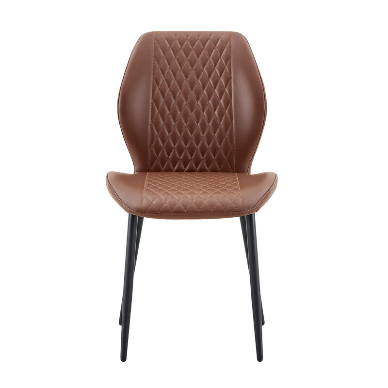 Whisen 4-Pack PU Leather Dining Chairs with Metal Legs, Light Luxury Upholstered Accent Chairs for Dining Room, Office, Study image number 0