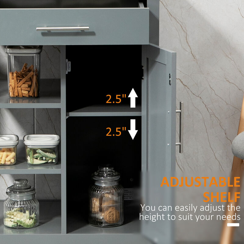 Hivvago Portable Kitchen Cart with Drawer and Open Shelf image number 5