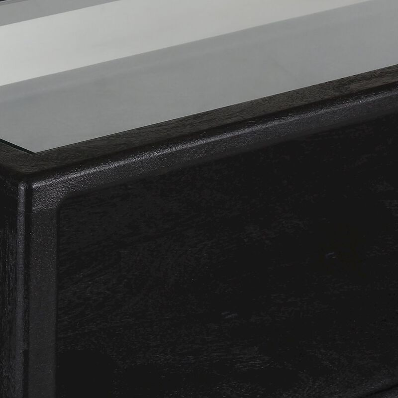 Porter Designs Canberra Solid Mango Wood Console Table, Black