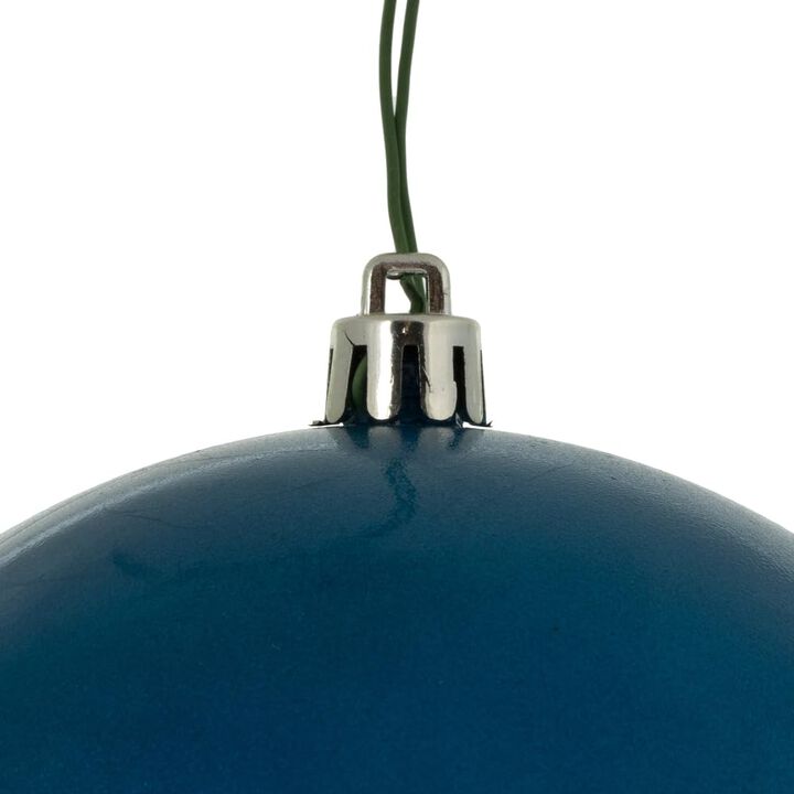 Vickerman 4.75" Blue Candy Ball Ornament, 4 per Bag